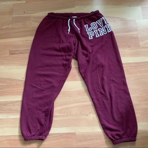 PINK Victoria’s Secret maroon joggers